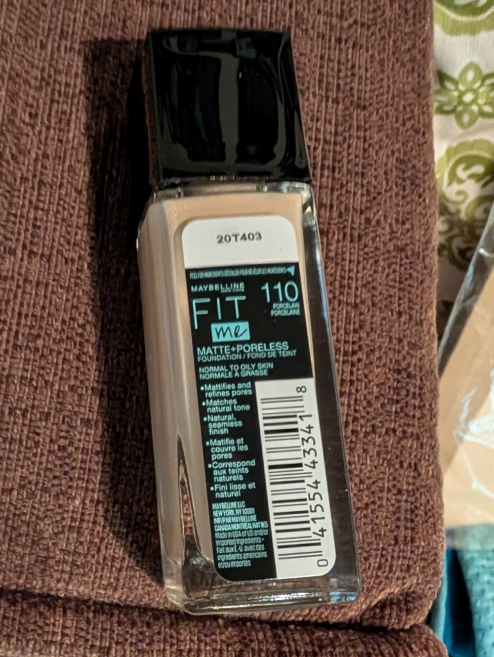 Maybelline Fit Me Matte + Poreless Foundation - Porcelain 110 NEW - Picture 2 of 3